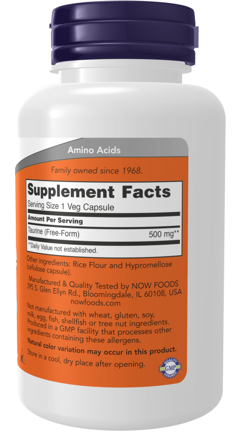 Nüüd Foods Taurine 500 mg Veg Kapslite kampaania