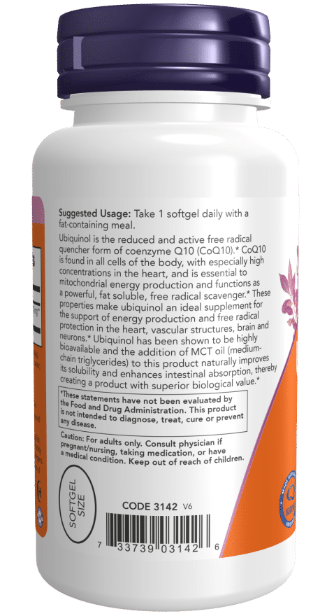 NOW Foods Ubiquinol, 100mg – 60 pehmegeeli kasutamine