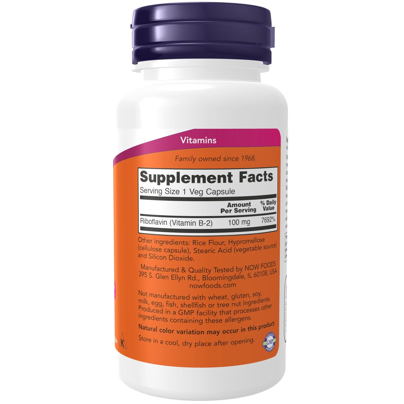 Now Foods Vitamiin B-2 Riboflaviin 100 mg 100 veg kapslite hind osta