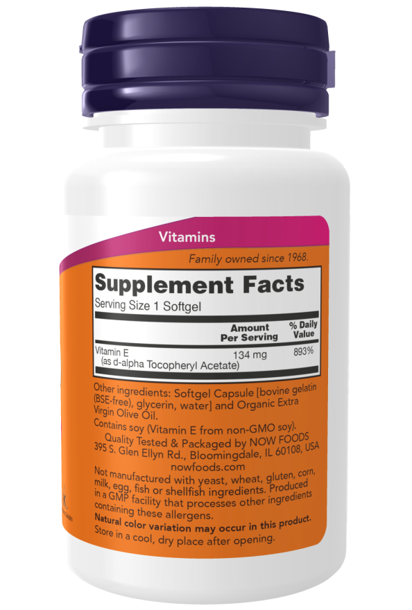 Kasutades Now Foods Vitamin E-200 d-alpha Tocopheryl 100 pehmeid geeli