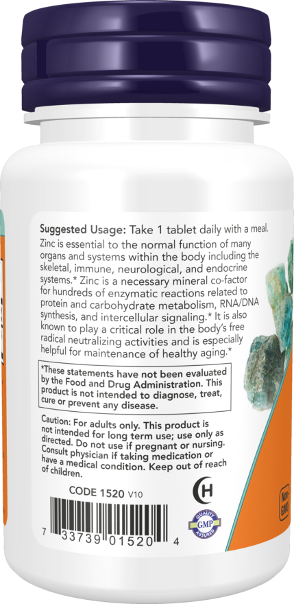 Now Foodsi tsinkglükonaadi 50 mg 100 tabletti kasutamine