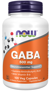 NOW GABA 500mg 100 Veg. Price of capsules (100 servings).