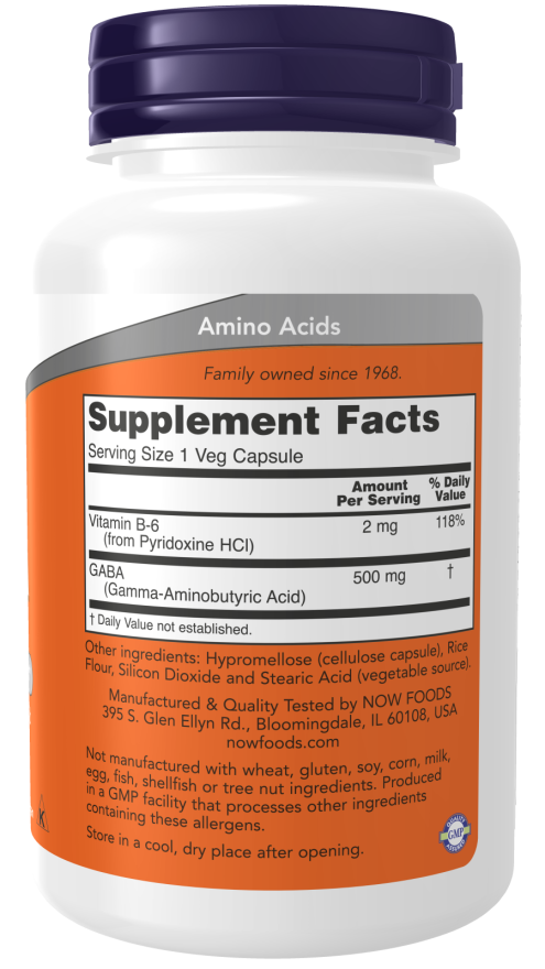 NÜÜD GABA 500mg 100 Veg. Kapslid (100 portsjonit). koostis