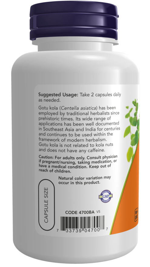 Consumption of NOW Gotu Kola - 450mg - 100 veg caps