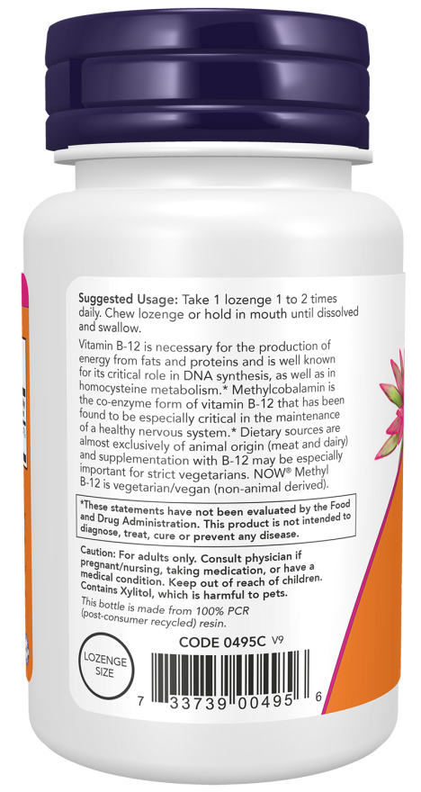 Usage of NOW Methyl B-12 1000mcg 100 lozenges