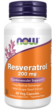 NOW Natural Resveratrol 200mg 60 Veg. Price of capsules
