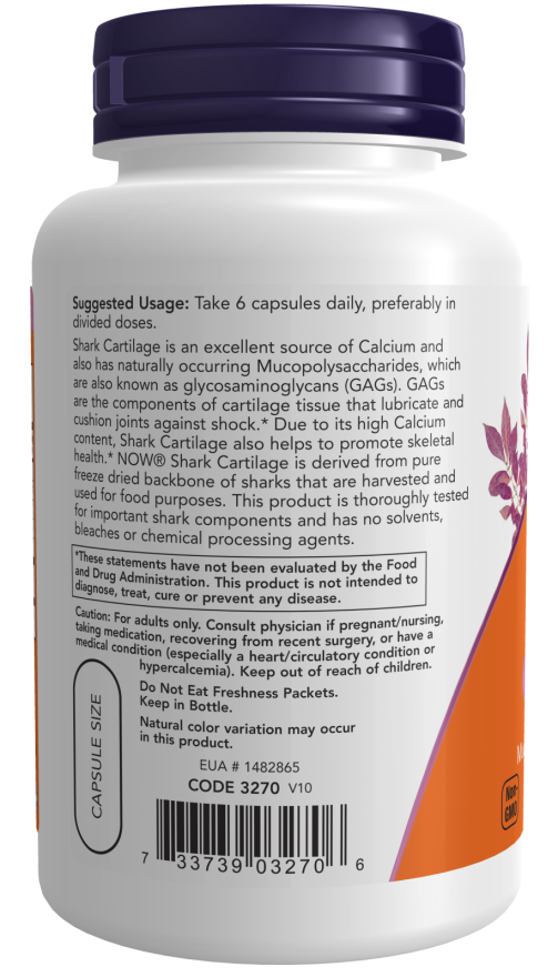 NOW Shark Cartilage 750mg 100 kapsli kasutamine