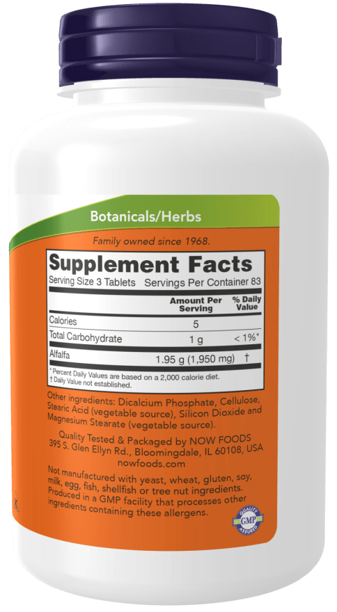 Nüüd Foods Alfalfa 650 mg 250 tabletti pakkumine