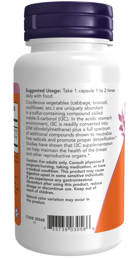 NowFoods indool-3-karbinool (I3C) 200 mg 60 köögiviljakapslit odavalt