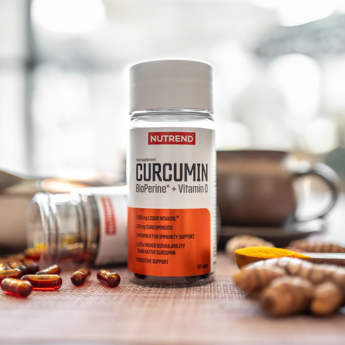 NUTREND kurkumiin + bioperiin + vitamiin D, 60 kapslit osta