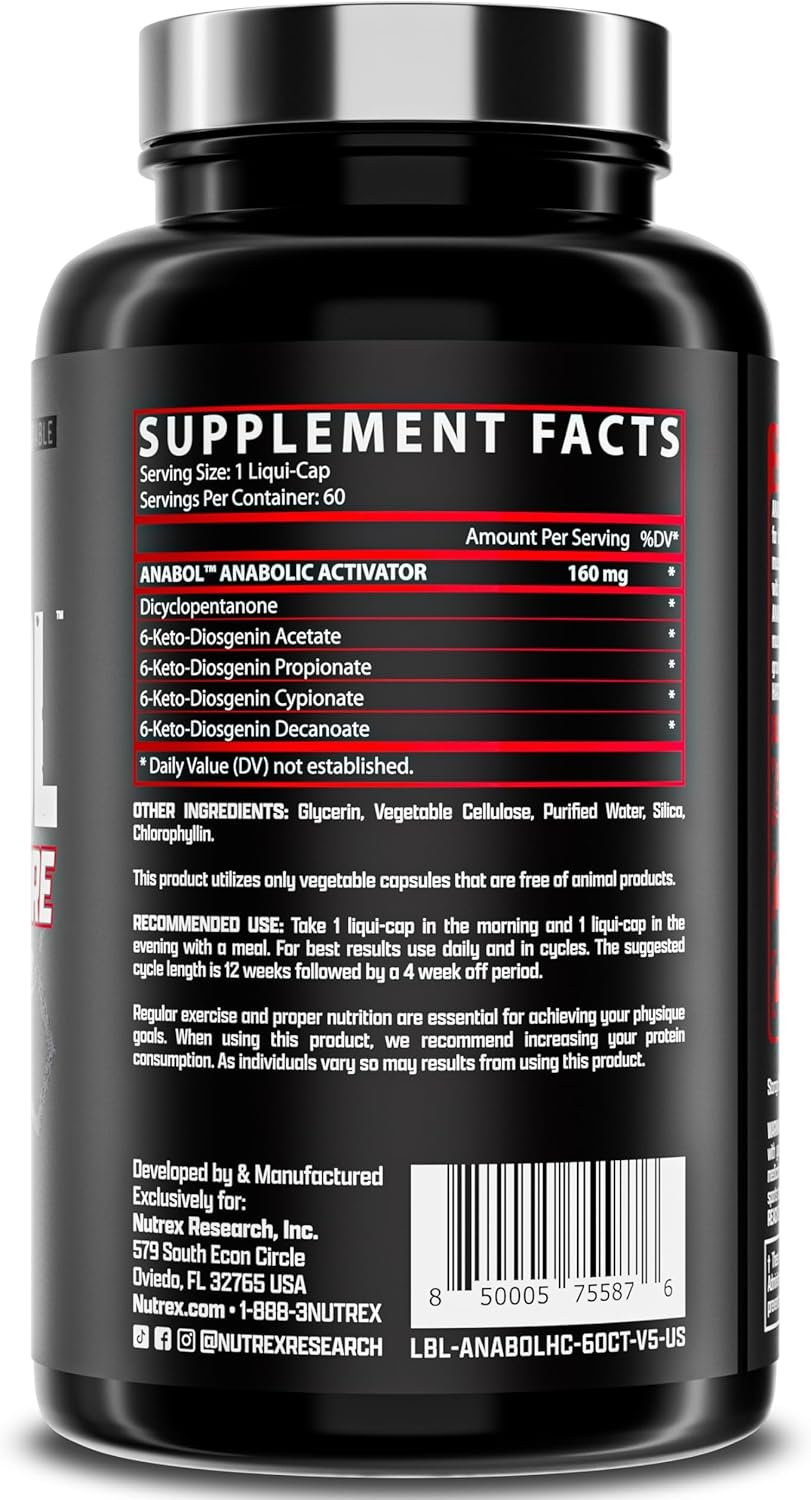 NUTREX Anabol Hardcore - 60 kapslit. koostis
