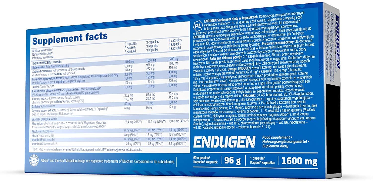 Olimp Endugen Oxygen Performance 60 korki taga