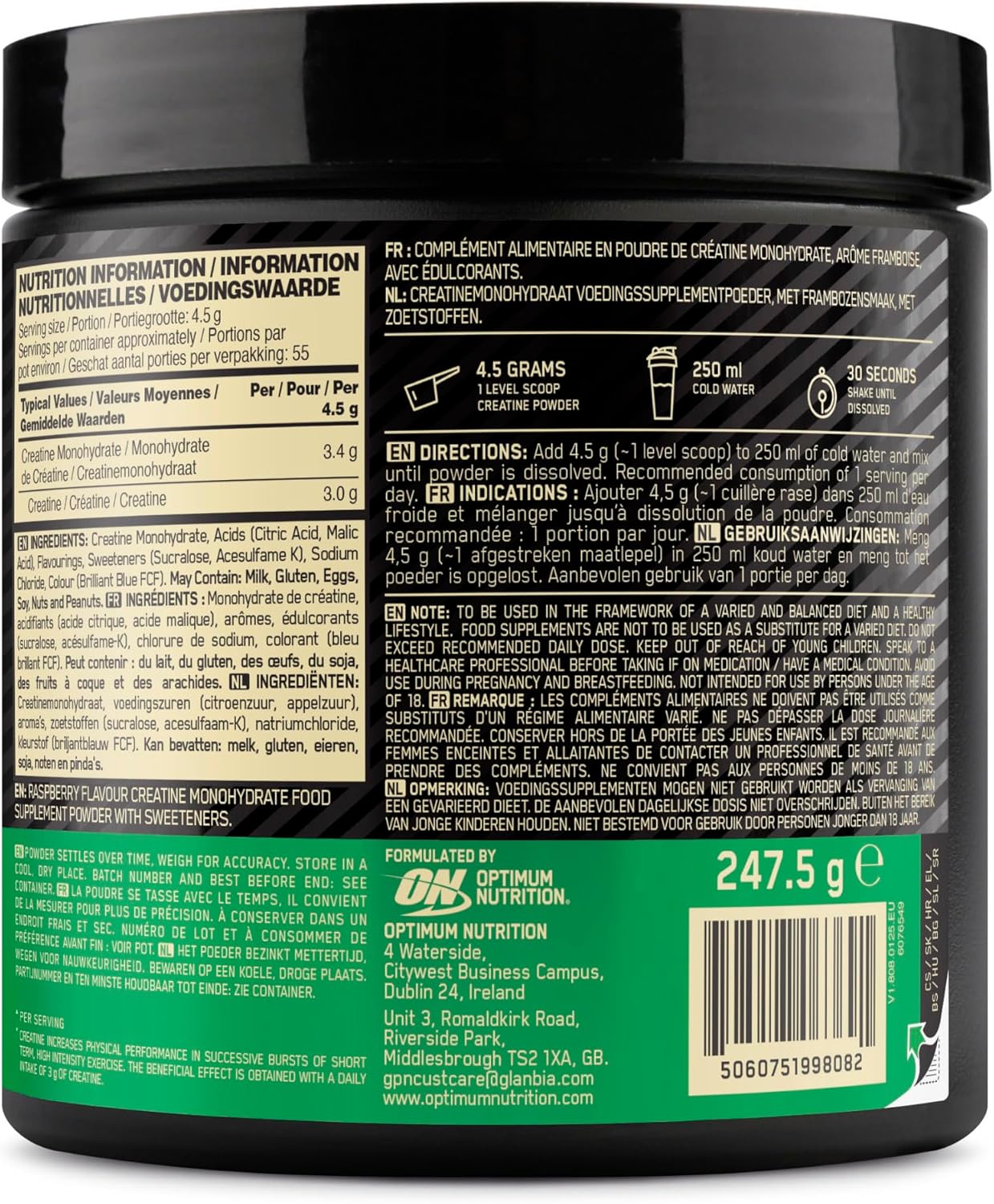 Optimum Nutrition Micronised Creatine Powder 247.5 g