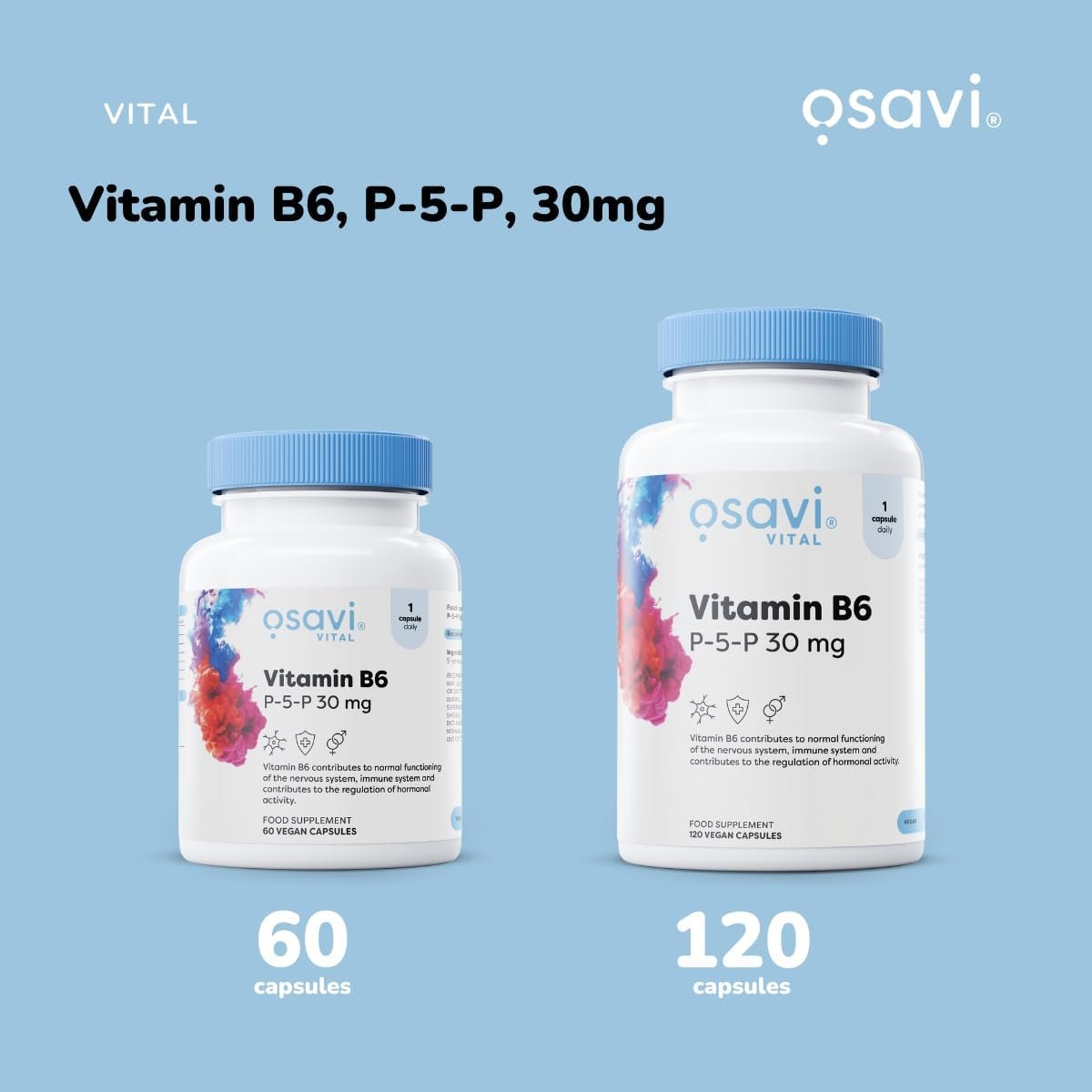 Osavi Vitamiin B6, P-5-P 30 mg variandid 120 vegan kapslit