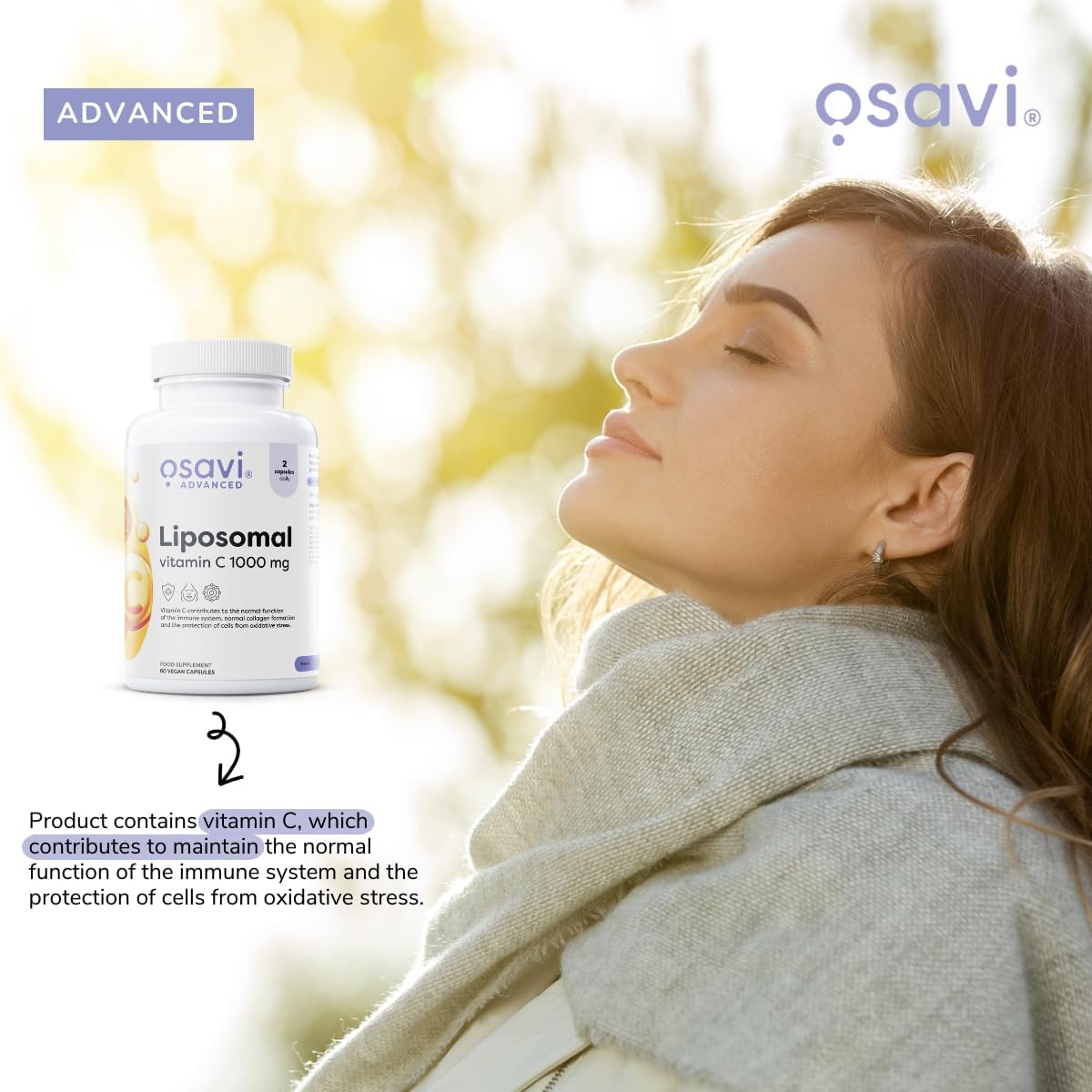 Osavi Liposomal C-vitamiin - 1000 mg, 120 vegan kapslit