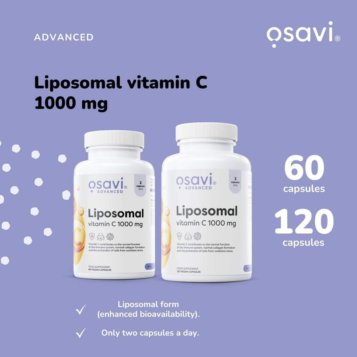 Osavi Liposomal C-vitamiin - 1000 mg, 120 vegan kapslit