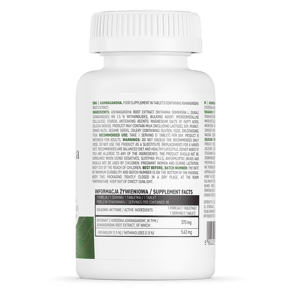 OstroVit-Ashwagandha-90-tabs-hind-reklaam-koosseis