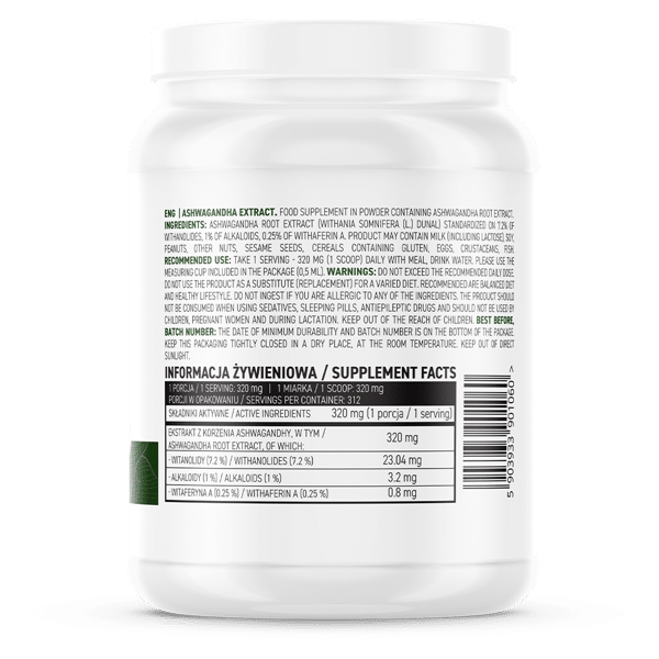 OstroVit-Ashwagandha-Extract-100-g-koostis