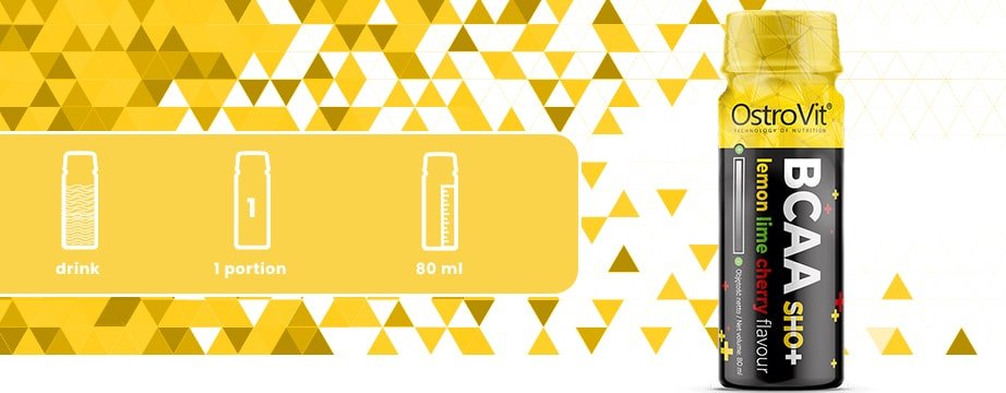 OstroVit BCAA Shot 80 ml sidruni-laimi kirsi bänner