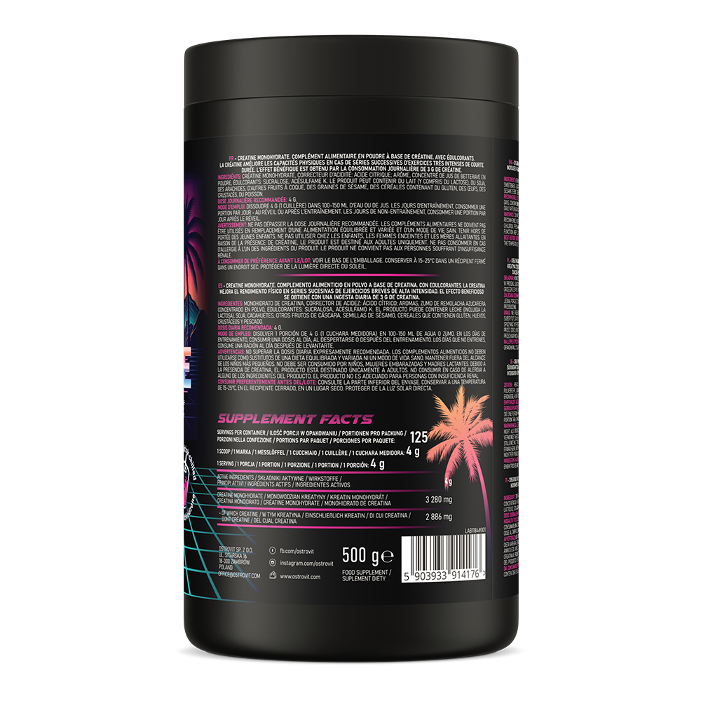 OstroVit kreatiinmonohüdraadi koostis 500 g Miami Vibes