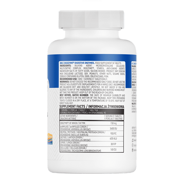 Composition of OstroVit Digezyme Digestive Enzymes 90 tablets