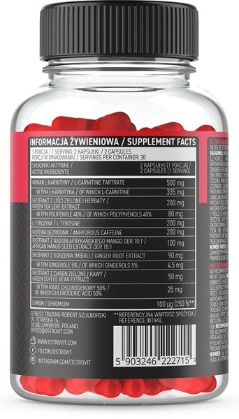 OstroVit Fat Burner For Women 60 kaps composition