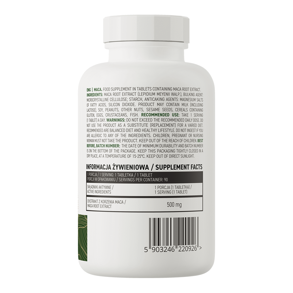 Composition of OstroVit Maca VEGE 90 tablets