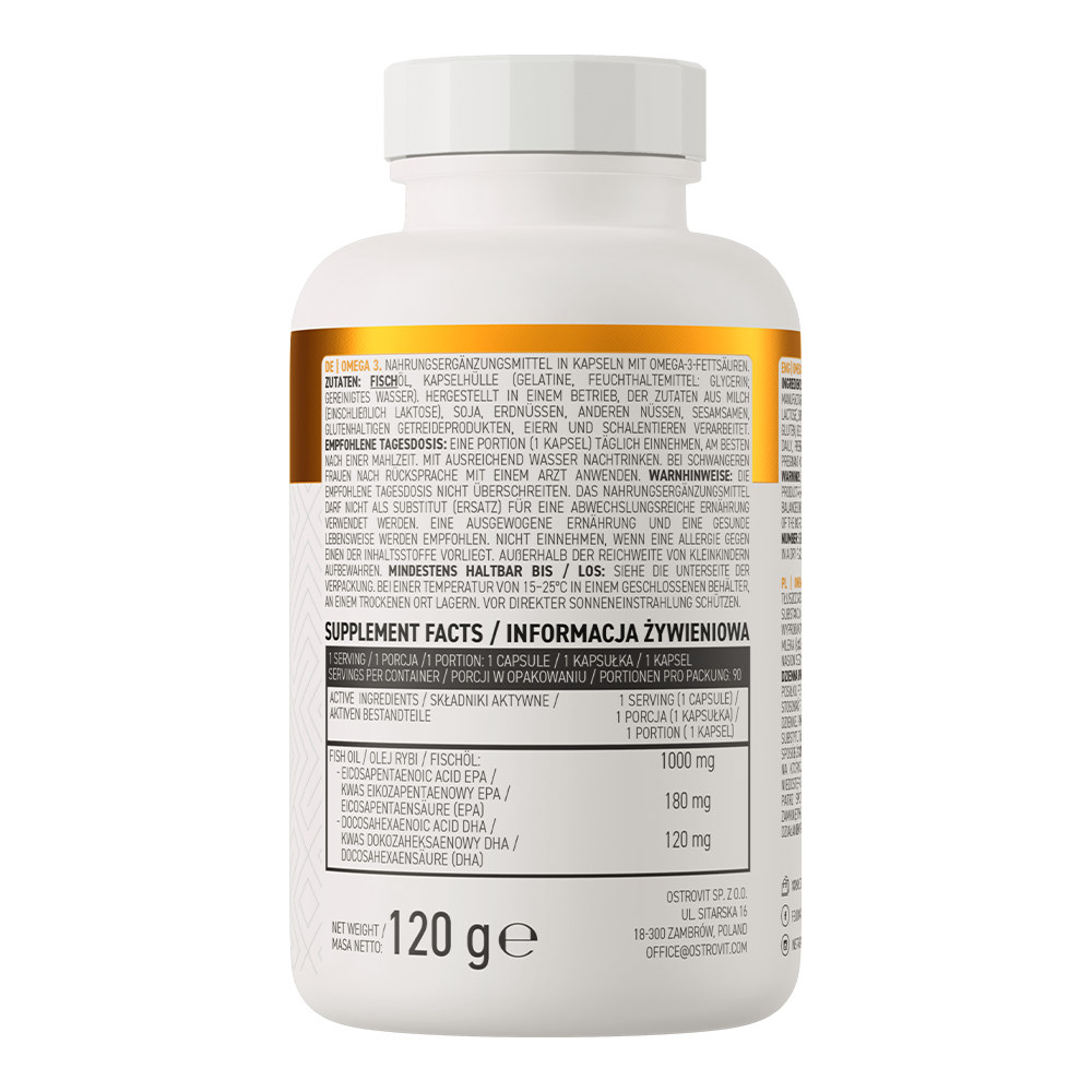 OstroVit Omega 3 90 kapsli koostis