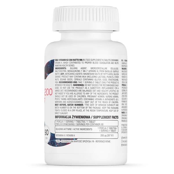 OstroVit-Vitamiin-K2-200-Natto-MK-7-90-tabs-koostis
