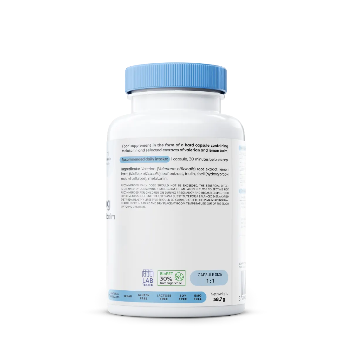 Osavi Melatonin 1 mg with Valerian &amp; Lemon Balm – 120 Vegan Capsules