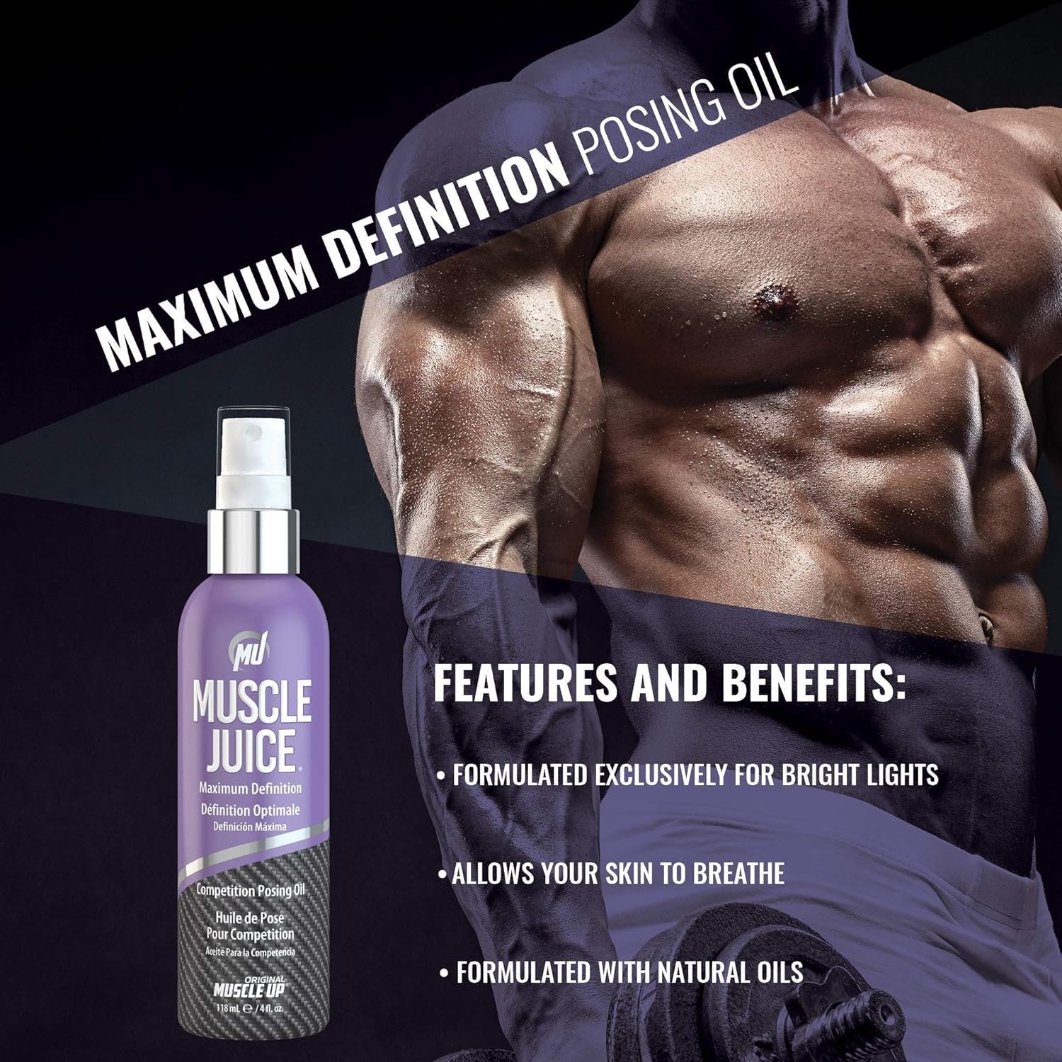 Pro Tan Muscle Juice, Competition Posing Oil Spray - 118 ml. banner