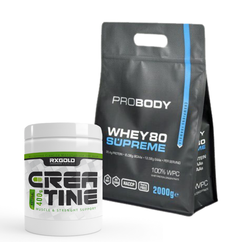 Probody Whey 80 Supreme Protein 2 kg + RX Gold Micronized Creatine Monohydrate - 400g pure