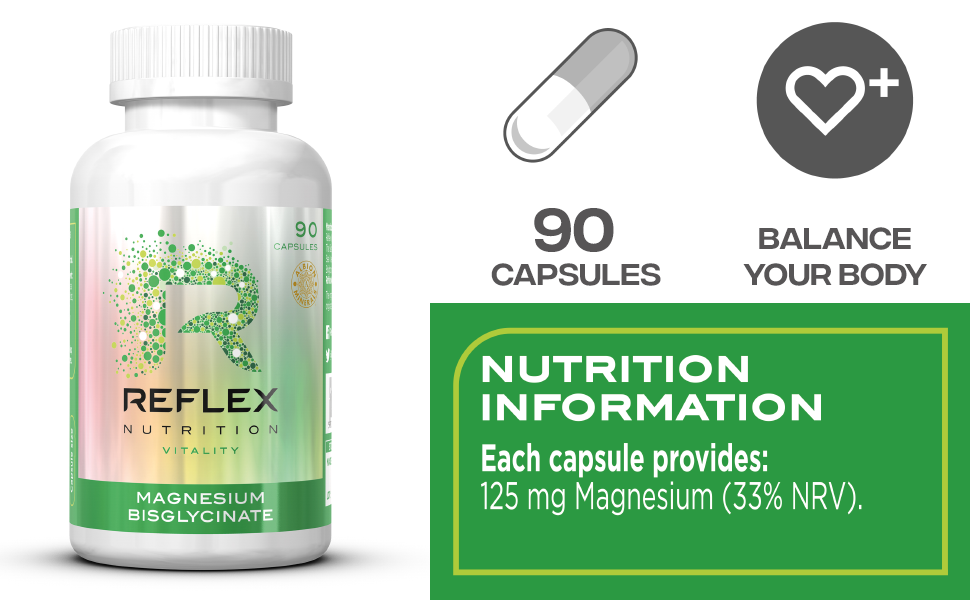 Reflex Nutrition Magnesium Bisglycinate - 90 caps new box