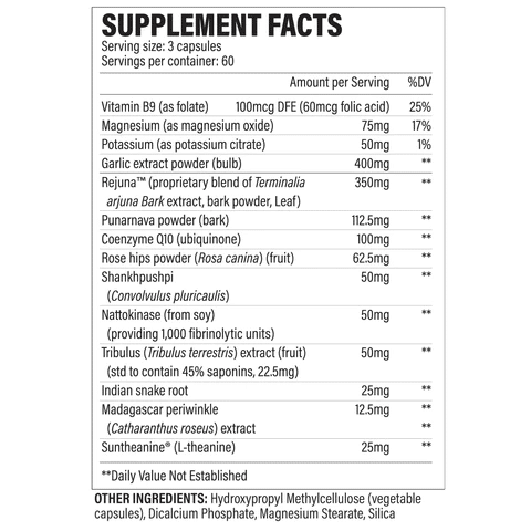 Composition of Revive Blood Pressure 180 vcaps