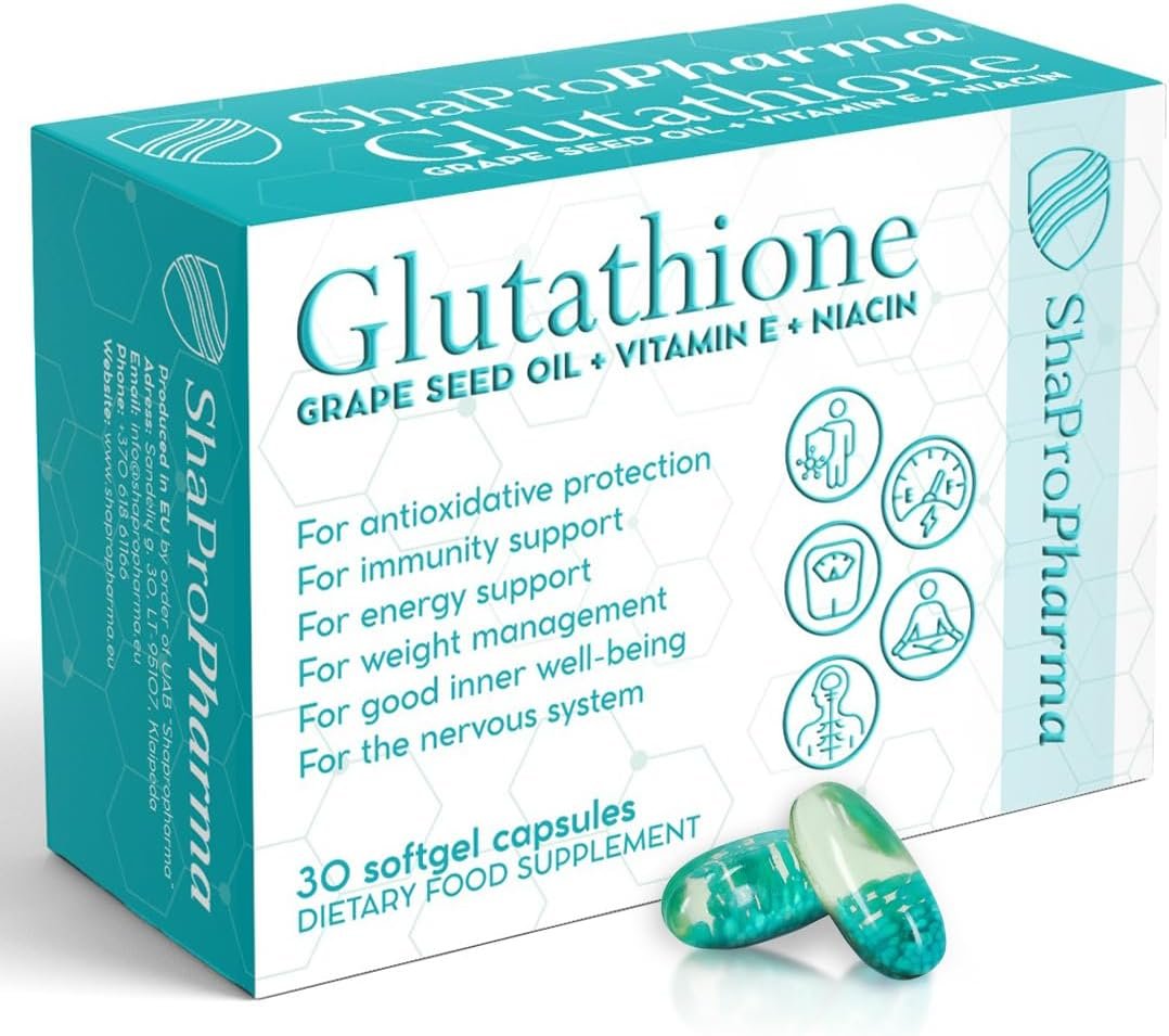 ShaProPharma glutatioon + viinamarjaseemneõli + niatsiin 30 pehme geeli hind