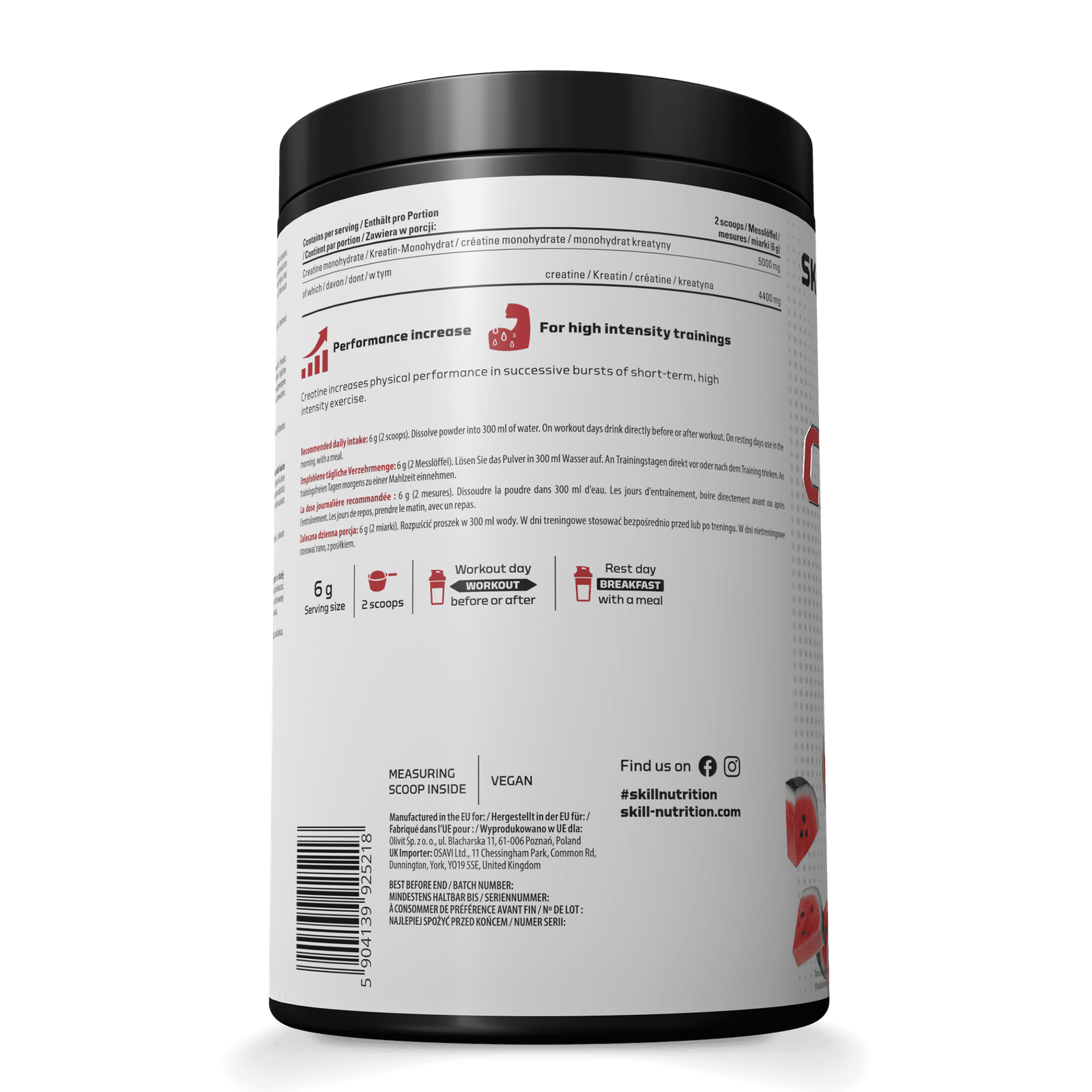 Skill Nutrition Micronized Creatine Monohydrate - 500 grammi tabletid