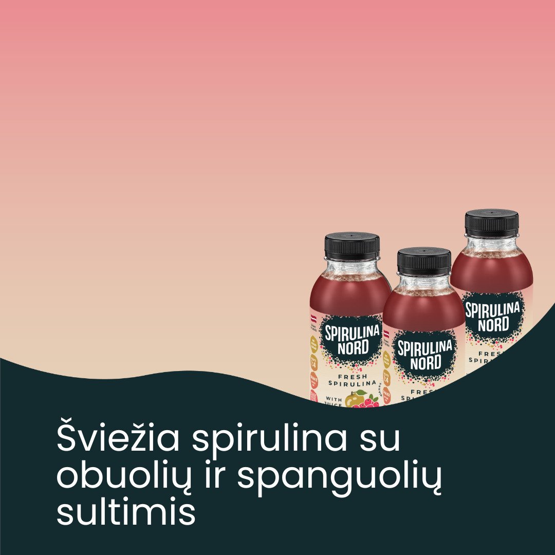 Spirulina Nord – Värske spirulina mahlaga (lisatud suhkruta) 330ml bänner