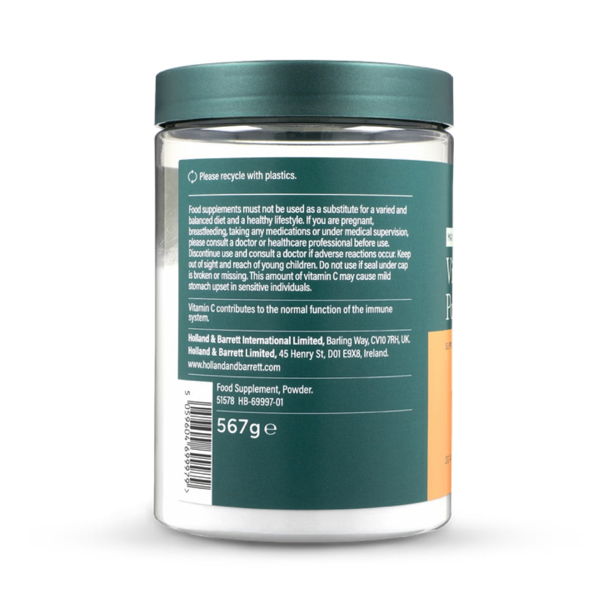 Holland & Barrett Max Strength Vitamin C Powder, 2000mg - 567 grams