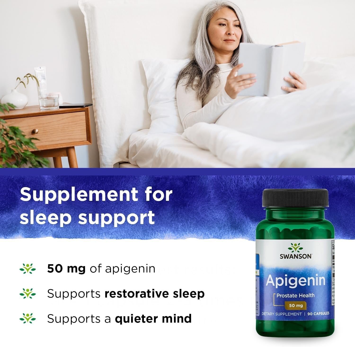 Swanson Apigenin 50 mg - 90 kapslit magamiseks