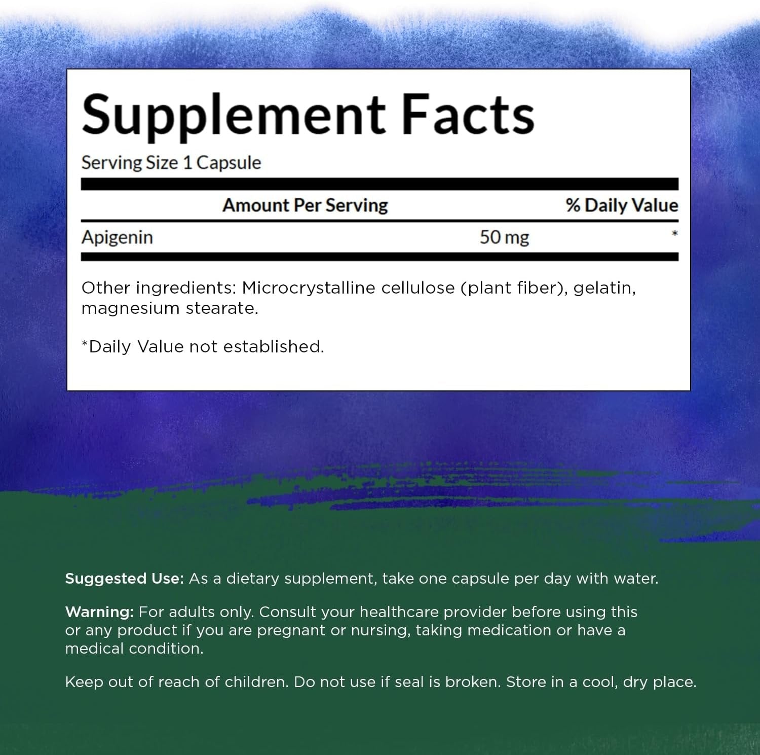 Swanson Apigenin 50 mg - 90 kapsli koostis