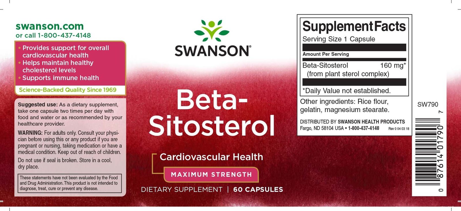 Swanson Beta-Sitosterol Maximum Strength 160 mg 60 softgels hinnapakkumine