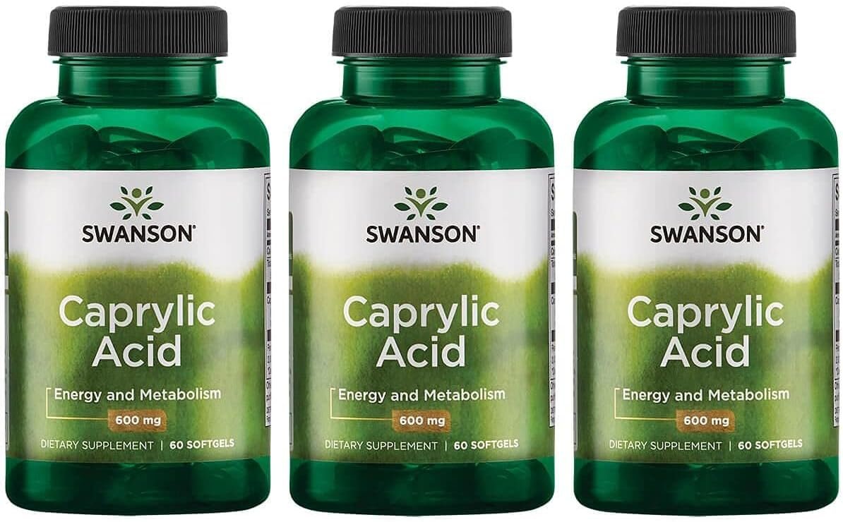 Swanson Caprylic Acid 600 mg 60 Sgels 3 Pack promotion