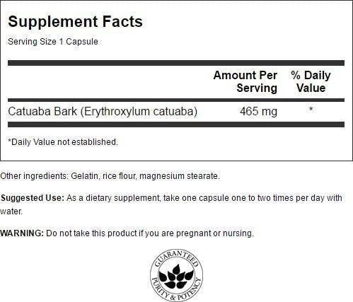 Swanson Catuaba Bark 465mg 60caps composition