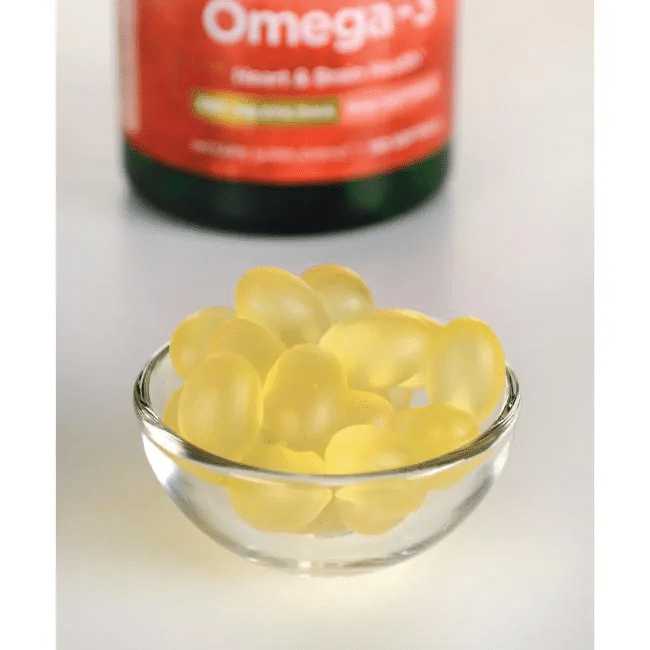 Swansoni EFA kõrge kontsentratsiooniga Omega 3 120 pehmete geelide koostis