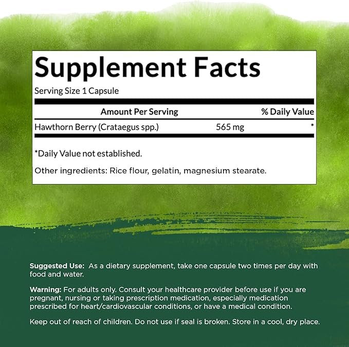 Swanson Hawthorn Berry 565mg 250 caps composition