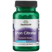 Swanson raudtsitraat 25 mg 60 kapslit