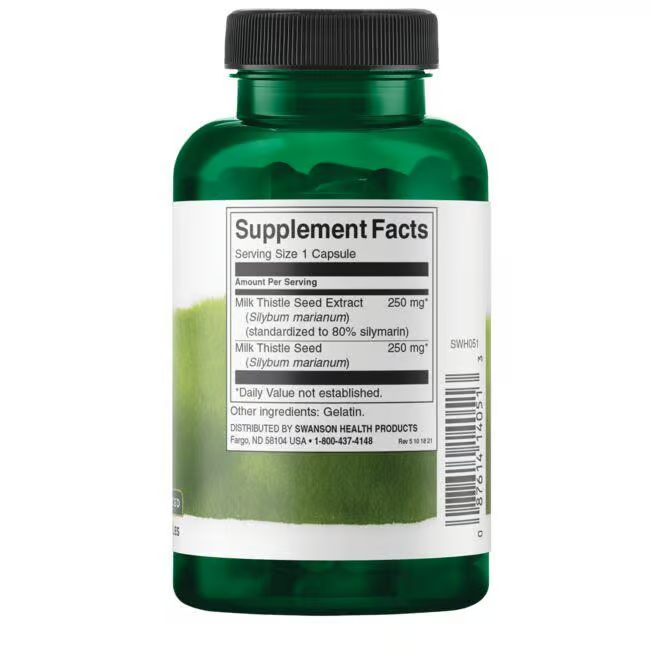 Swanson Milk Thistle 250 mg ekstrakti koostis 120 kapslit