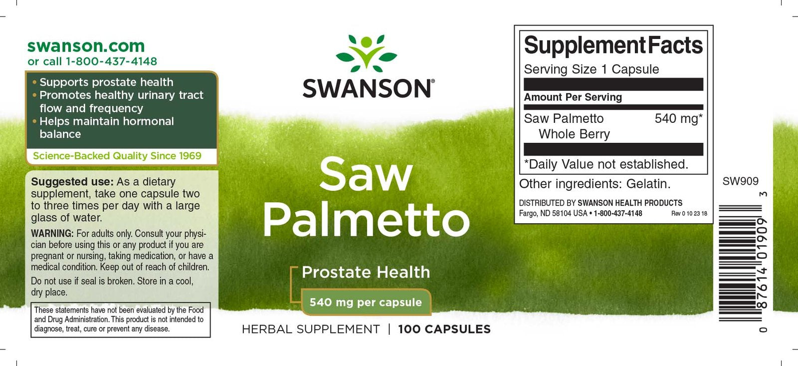 swanson saw palmetto label reclining serenade