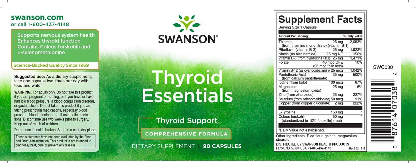 Swanson Thyroid Essentials 90 kapslite hinnasilt