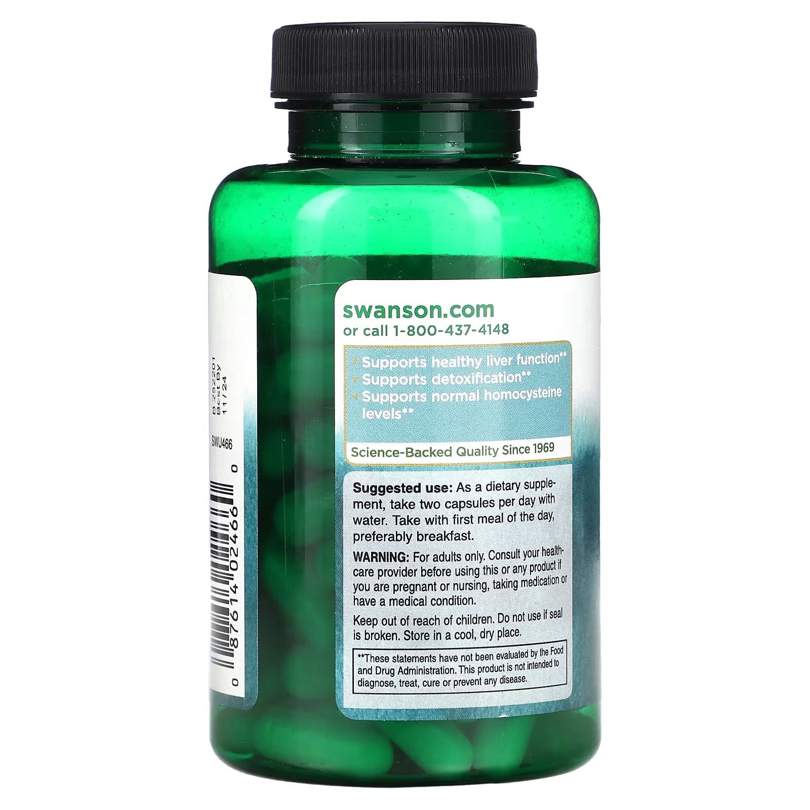 Swanson TMG Trimetüülglütsiin 500 mg 90 Kapsli hind
